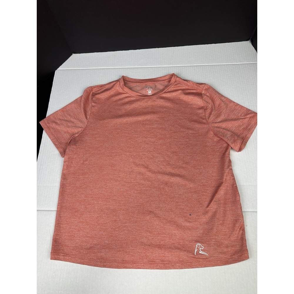Rhoback Wmns Sz M Drift Performance Cropped Tee Shirt Dusk Pink Stained Look